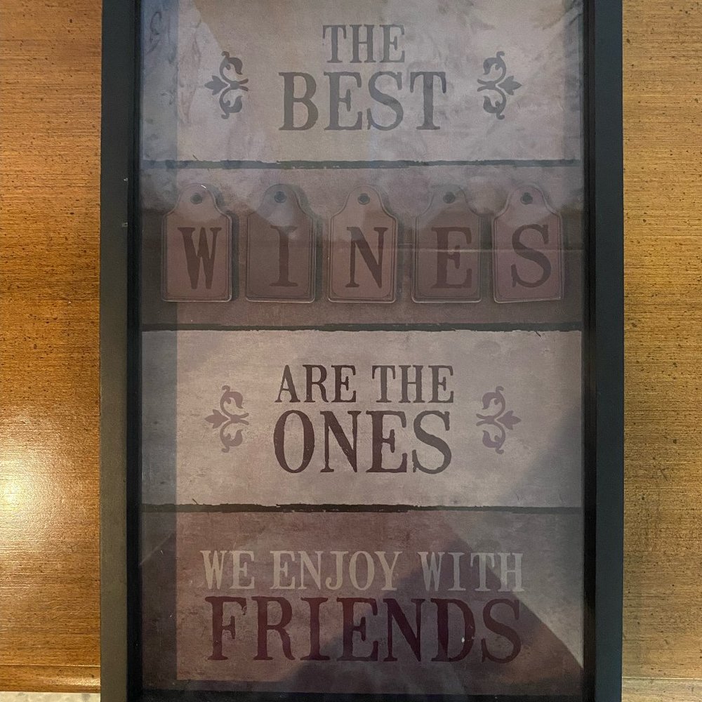 Framed Wine Saying Art